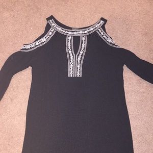 black & white knee length dress